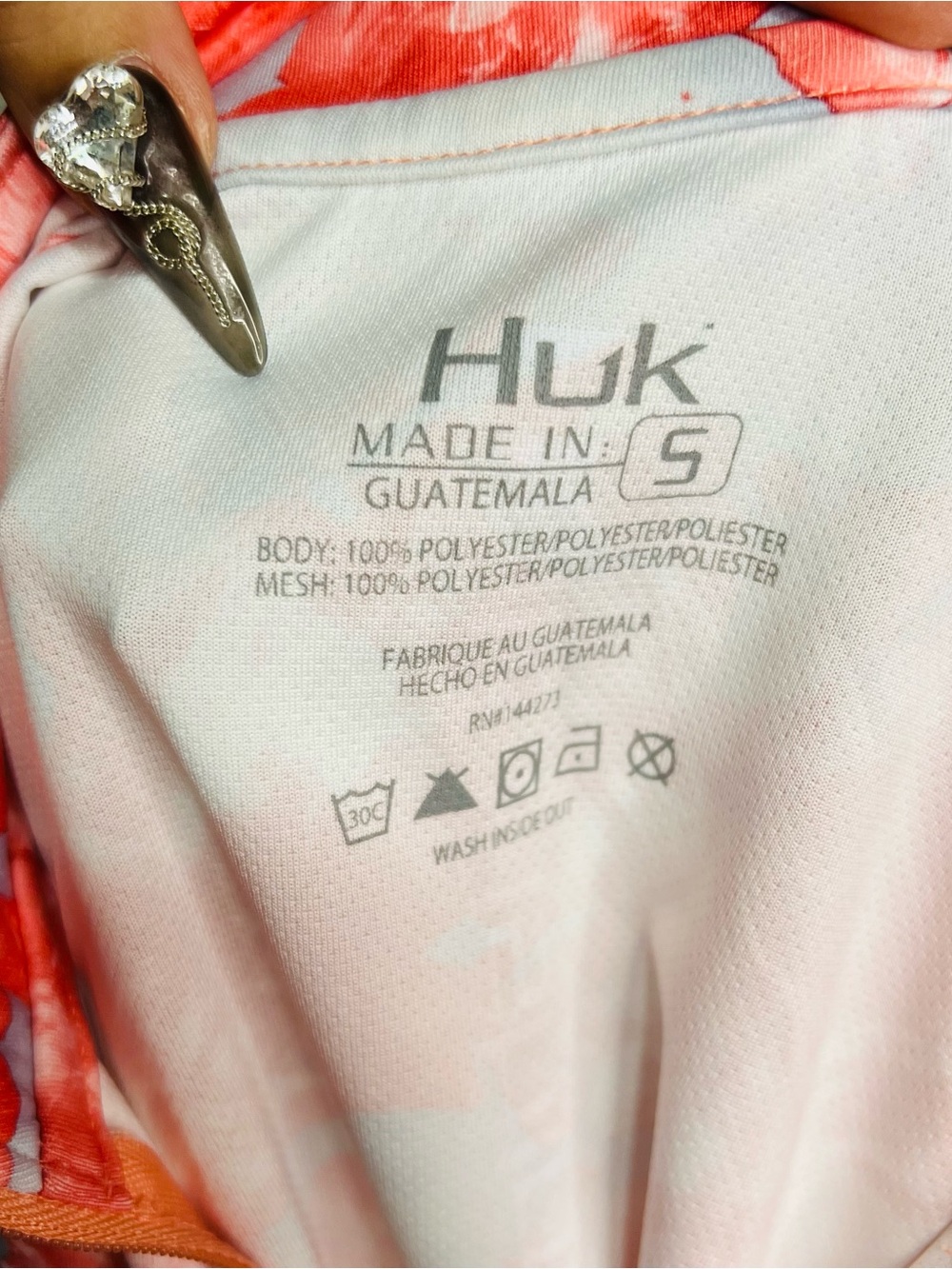 Huk Coral Marble Quarter-Zip Long Sleeve Fishing Shirt - Picture 5 of 5
